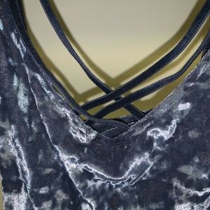 Velvet Blue/Grey Cross Back Tank